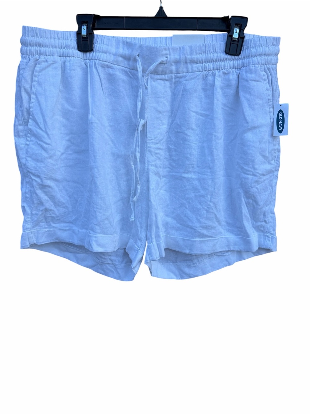Old Navy White Linen-Blend Drawstring Women’s Shorts size XL NEW